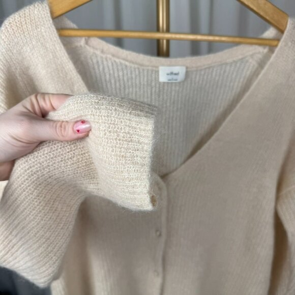 Aritzia Front to Back Reversible Mohair/Alpaca Cardigan in Cream sz Large - Picture 6 of 10
